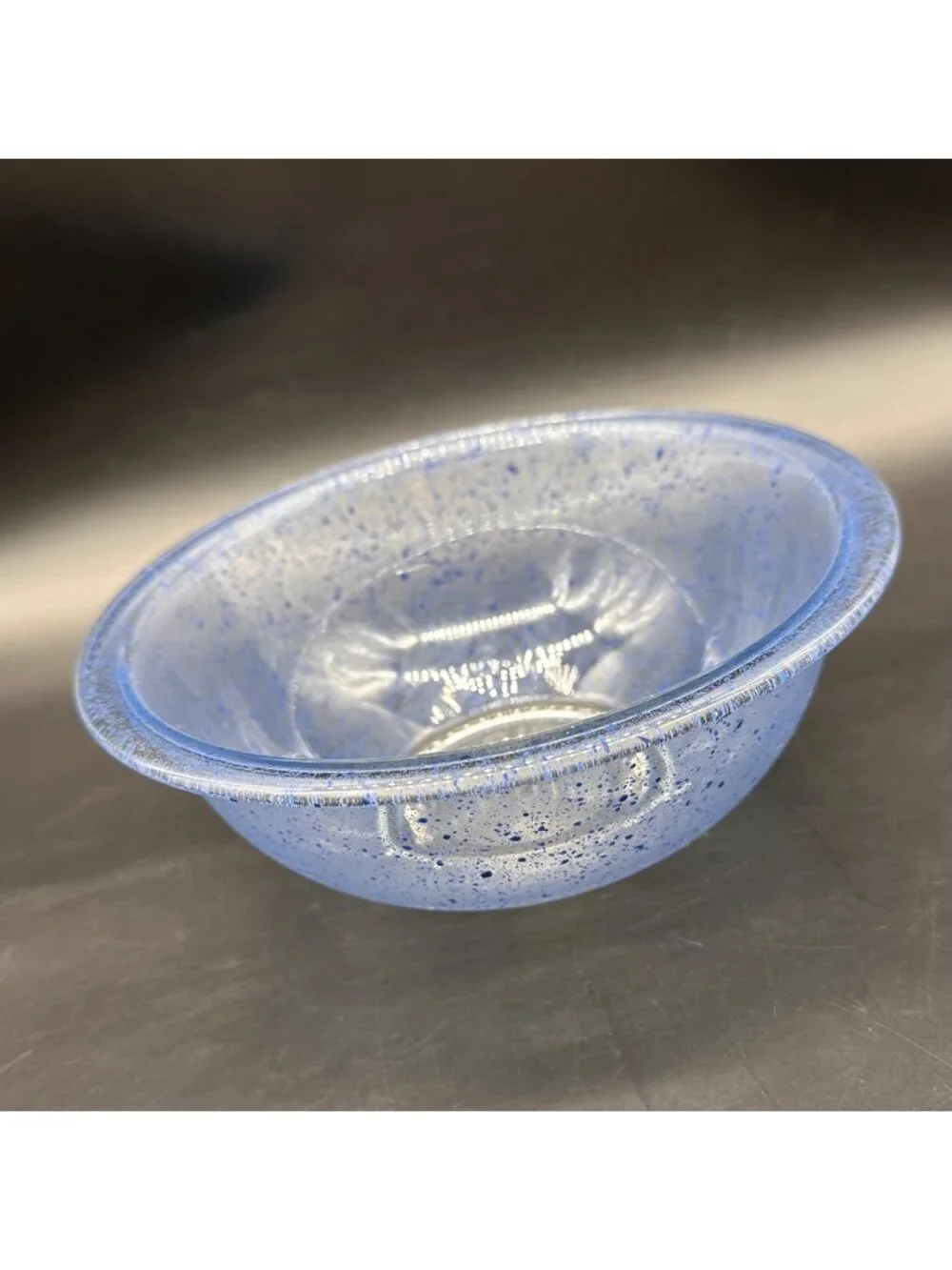 Vintage Pyrex USA Blue Spatter Glass Mixing Bowl 1990s Speckled Retro 1.5L